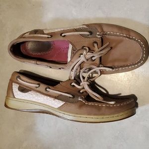 Sperry Top Siders with Light Pink Stripes